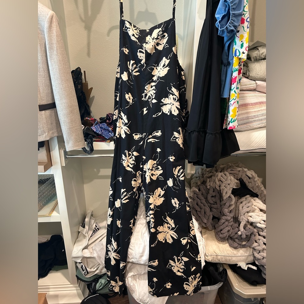 Black floral jumpsuit. YESNO brand. NWT, never worn.